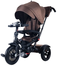 Велосипед коляска Luxury трехколесный с ручкой коричневый / brown