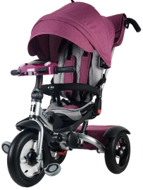 Велосипед коляска Luxury трехколесный с ручкой фиолетовый / violet